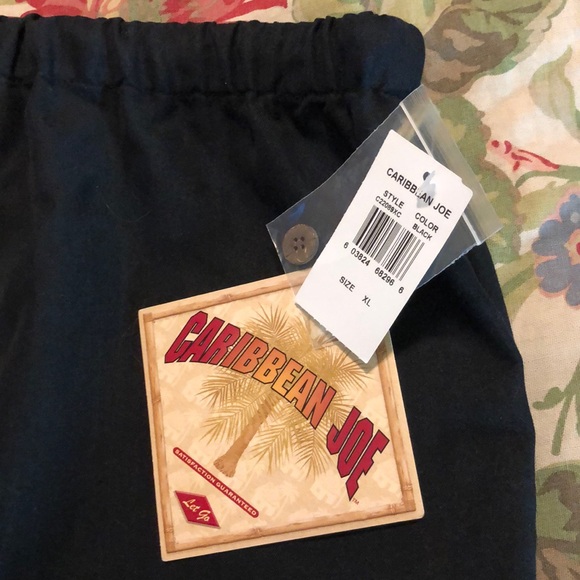 CARIBBEAN JOE Size XL Casual Pant Lounge Tie Waist Monochromatic Stripe $69 NEW - Picture 8 of 11